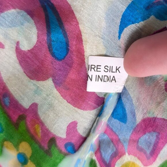 Vintage Colourful Silk Paisley Scarf - Picture 4 of 8